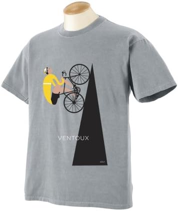 Ventoux by Valenti Cycling Art Men's BicycleT-shirt - Chrome