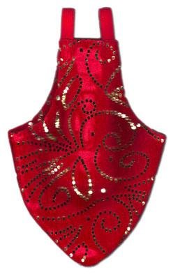 VOS MARIE & GRAND ECLECTUS PARROT AVIAN FASHIONS FLIGHTSUIT WITH LINER RED VELOUR GLITZY