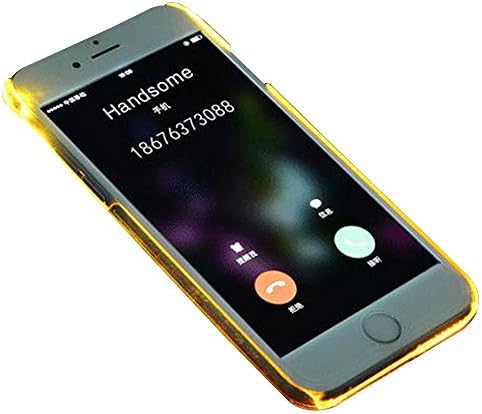 Generic Case for Apple iPhone 6 / 6s 4.7",Creative Light Up LED Flash Incoming Call/Message Notification Shell Ultra Thin Transparent Clear PC Hard Back Protective Case Cover--Clear Yellow