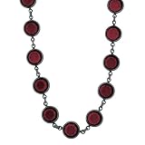 Lush Siam Red Hematite Tone Channel Necklace