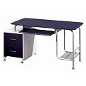 Two-Tone Computer Desk - Blue/ Silver