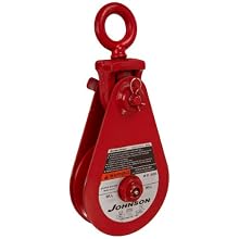 Gunnebo-Johnson SB 8S 6B T Single Sheave Snatch Block with Tailboard, 17636 lbs Load Capacity, 6" Sheave, 5/8" - 3/4" Wire Rope