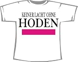 Keiner lacht ohne Hoden; Fun T-Shirt weiß, Gr. M