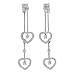 Jewelry : 14K White Gold Diamond Heart Drop Earrings (0.61 ctw, G-H, SI)