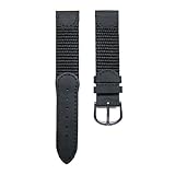 17mm Black Leather and Nylon Watch Band Fits Victorinox Swiss Army Original Small 24240, 24241 and 24379