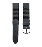 Swiss Watches:17mm Black Leather & Nylon Watch Band Fits Victorinox Swiss Army Original Small 24240, 24241 & 24379