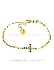 Sapphire Cross Bracelet in 14k Yellow Gold
