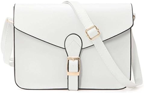 New Fashion Women PU Leather Handbag Crossbody Satchel Shoulder Messenger Bag-White