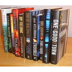 Murder, Crime, Thriller hardcover set of 10: One Good Turn, Safe Harbor, Bones to Ashes, You've Been Warned, Bone Garden, Heartstopper, Camel Club, Trouble, Lunar Park, Dark of the Moon