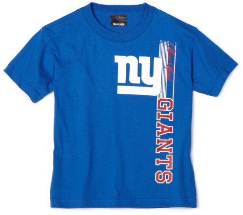 NFL Boys' New York Giants Vertical Presence Tee Shirt (Blue, Large)
