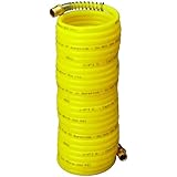 Amflo 4-25E-RET Yellow 200 PSI Nylon Recoil Air Hose 1/4" x 25' With 1/4" MNPT Swivel End Fittings