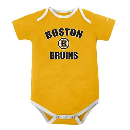 Boston Bruins Infant Bodysuit Onesie Creeper Size 12, 18 or 24 Month - Yellow