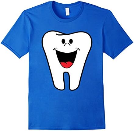 Men's Happy Tooth Tee Shirt for Dentist or Hygienist   Medium Royal Blue