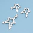Sterling Silver Pendant and Earrings Set - Star Design in Clear CZ