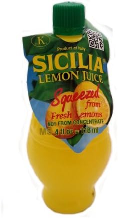 Sicilia Lemon Juice Squeezed From Fresh Lemons Not From Concentrate 4fl oz (24 Pack)... mtc
