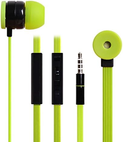 Slite(TM) Fashion Sports Piston Headphone 3.5MM In-Ear Flat Noodle Volume Control Earphone Earbuds with Microphone (Green)