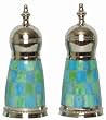 Decorative Salt & Pepper Set with Inlaid Blue & Green Resin