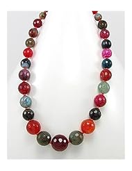 Agate Necklace In Brass