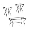 3Pc Cocktail Table/ End Table Set - Black