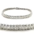 Sterling Silver Bracelets with Clear CZ, 7 Inches