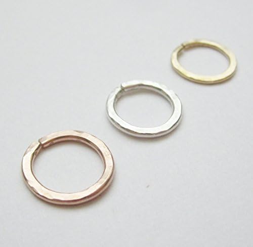 Hammered Nose Ring, Silver Septum Ring, Gold Septum Ring, Silver Lip Ring, Gold Lip Ring, Silver Eyebrow Ring, Gold Eyebrow Ring, Cartilage Hoop, 22g 20g 18g 16g 14g