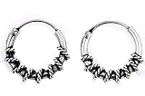 Bali Hoop Earring, Diameter: 11mm, Thickness: 2mm