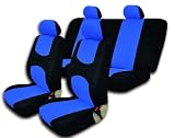 Universal Full Set of Car Seat Covers - Black and Blue Uaa002