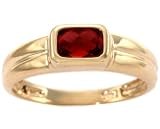14K Yellow or White Gold Sculpted Octagon Gemstone Ring-Garnet/Briolette-full, half sizes from 5-8.5