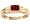 14K Yellow Gold Sculpted Octagon Gemstone Ring-Garnet/Briolette, size5