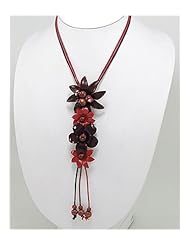 Saddle Brown Flower Cotton Necklace