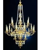 IMAGE OF Schonbek 5112-26PK Adagio 24 Light Large Foyer Chandelier in French Gold with Pink crystal