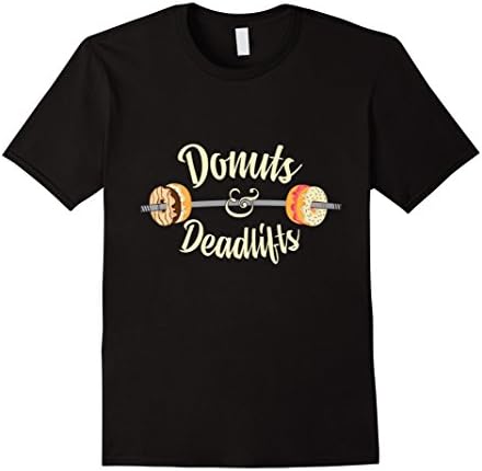 Men's Donuts and Deadlifts Funny Workout Doughnut T-shirt 3XL Black