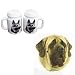 Full Color Mastiff Large Salt and Pepper Shaker, Porcelain by Rosalinde (4')