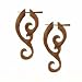 SUMBA - Organic Hand Carved Sono Wood Earrings with Wood Post - From Indonesia - Sold as a Pair - 25mm x 50mm