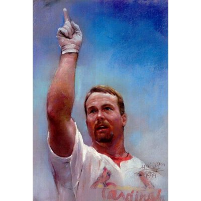 Professionally Framed Mark McGwire St Louis Cardinals poster 70 Home Runs - 11x17 with RichAndFramous Black Wood Frame