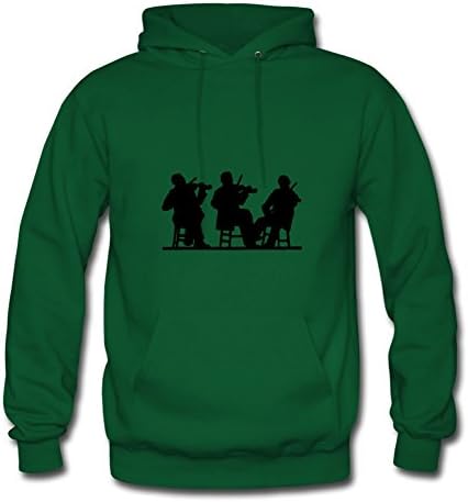 Eugenpatri Men Trio Of Fiddlers In Silhouette Painting Regular Funny Green Sweatshirts In Large