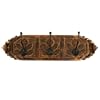 Clothes Hook With Wrought Iron Pegs and Elaborately Carved Wooden Base