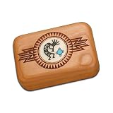 Heartwood creations Wood Snuff, Pill or Jewelry Box with Kokopelli Inlay
