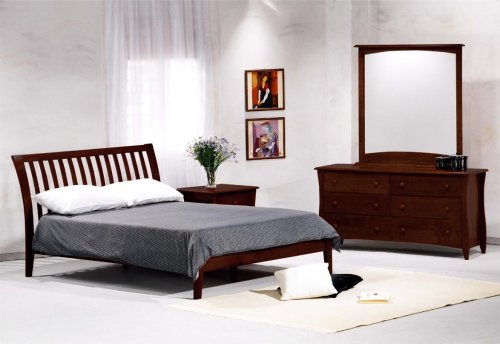 Nutmeg Eastern King Bedroom Set w/ Dark Chocolate Finish
