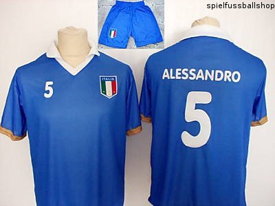 Italien Trikot + Hose mit Wunschname + Nummer Kinder Größe 134