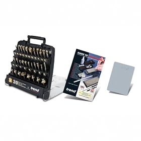 TREND DEAL/Q4/D 30-Piece 1/4-Inch Shank Bit Set with Free Two Sided Diamond Credit Card Sharpening Stone and Sharpening Guide