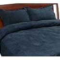 Micro Suede King 3-piece Duvet Set, Navy