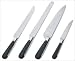 Alessi Mami Set of Four Kitchen Knifes in Steel 1.4116 and TPE