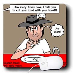 Cover image : Rich Diesslins Famous People Places Books Cartoons - CAPTAIN HOOK THE YOUNGER YEARS - Mouse Pads