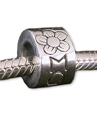 Authentic Biagi Mom with Flower Sterling Silver Charm Bead for European Bead Bracelets