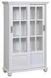 Altra 9448096 Bookcase with Sliding Glass Doors, White