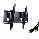 VideoSecu Tilting Wall Mount Bracket Plasma LCD HDTV Flat Panel TV For Sanyo 37 40 42 46 50 52 ' inch TV DP37647 LMU-TK40C1 LMU-TK40C2 LMU-TK40D2 42LM4WPN-(CE42LM4WPN) DP42647 DP42848 DP42647 PDP42H2W DP46848 DO50747 DP52848 with free 7ft HDMI cable B33