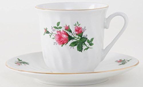 Set of 4 Tea Theme Vintage Rose Tea Cup (Teacup) Tea Party Favors with Tea Bag and Tea Spoon