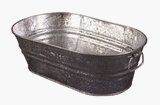Galvanized Oval Wash Tub, 3.7 Gal