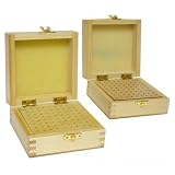 2 Wood Box Bur Drill Rotary Tool Organizer 144 Hole